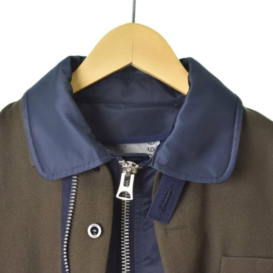 sacai(サカイ)のサカイ sacai ウールサージ ナイロン ドッキング ブルゾン 1 チャコール メンズのジャケット/アウター(その他)の商品写真