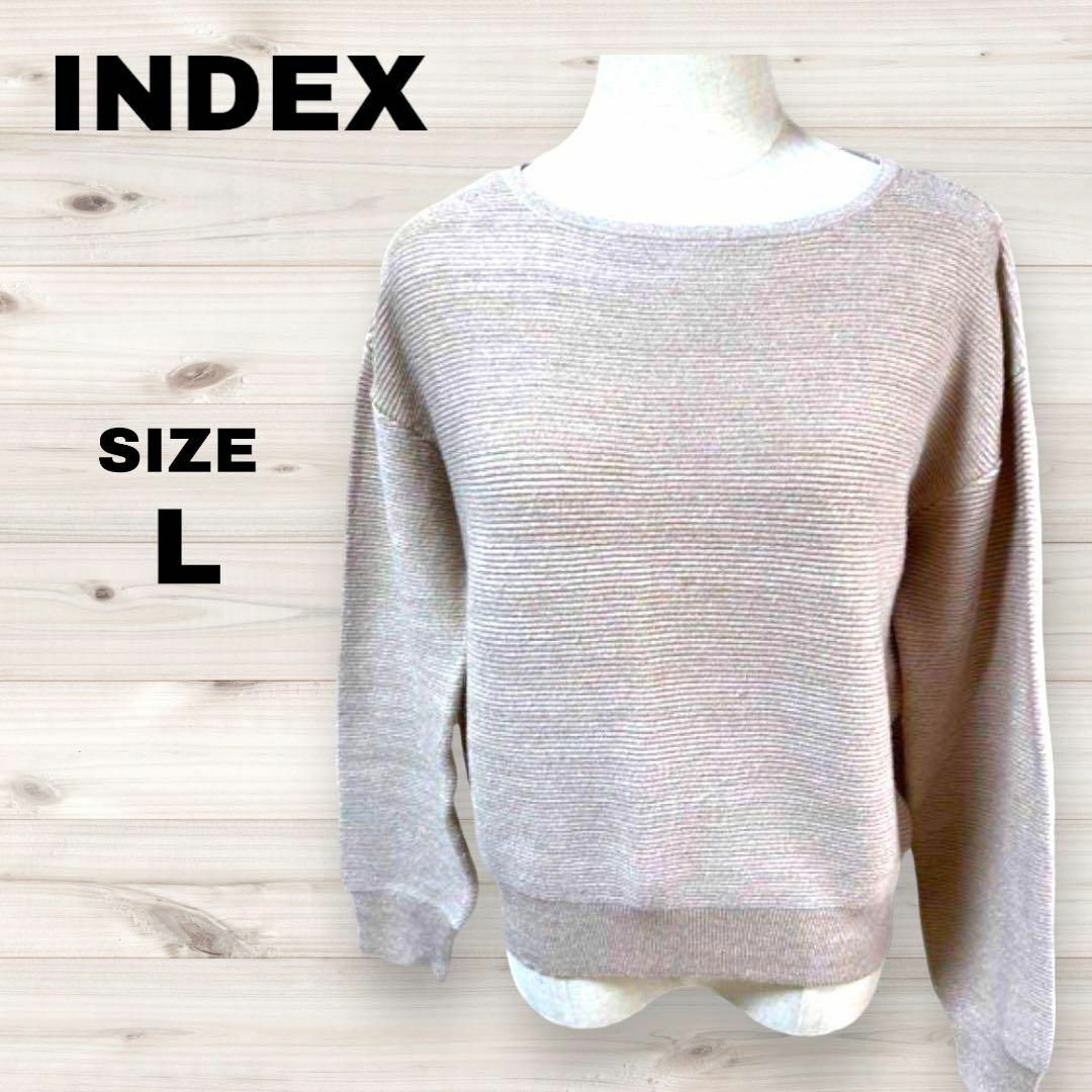 INDEX(インデックス)の美品 index インデックス  ニット　ベージュ　Lサイズ  セーター レディースのトップス(ニット/セーター)の商品写真