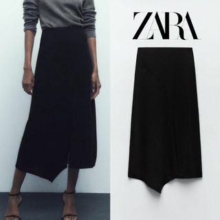 ザラ(ZARA)の8 ZARA ミディ丈アシンメトリーデザインスカート S(ロングスカート)