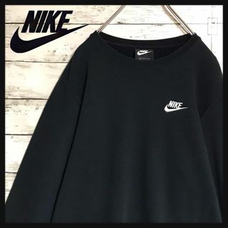 カラーブラックオーバーサイズ NIKE ナイキ ハーフジップ 刺繍 レトロロゴ スウェット