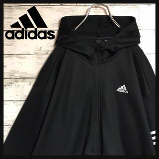 アディダス(adidas)の【ビッグサイズ】アディダス　ハイネックパーカー　ジップアップ　黒　K804(パーカー)