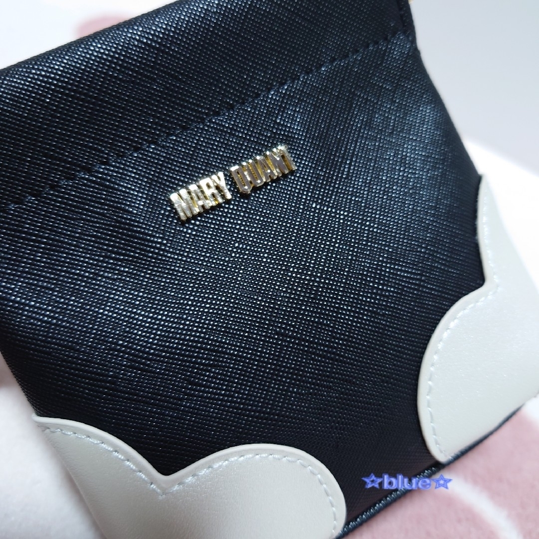 MARY QUANT - マリークワント バネ口ポーチ タオルハンカチ 黒の MARY QUANT - マリークワント バネ口ポーチ タオルハンカチ 黒の
