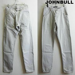 ジョンブル(JOHNBULL)のジョンブル　テーパードワークデニムパンツ　W74cm　シンチバック　薄銀　日本製(デニム/ジーンズ)