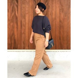 セポ(CEPO)のCepo セポ ウールライクストレートパンツ Women’s M ベージュ 美品(カジュアルパンツ)