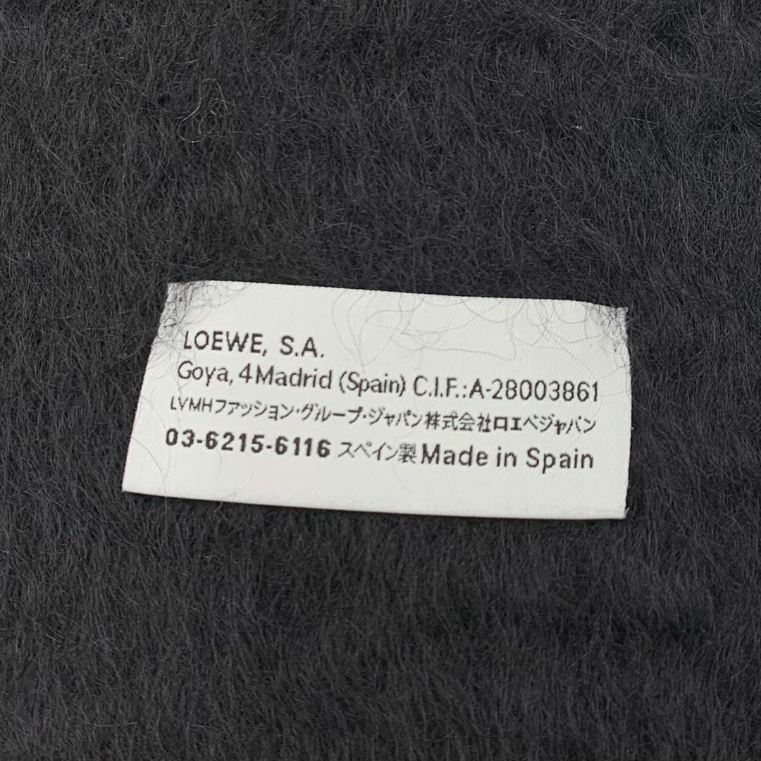 LOEWE(ロエベ)の9098 ロエベ ロゴ モヘヤ ウール マフラー ストール ブラック レディースのファッション小物(マフラー/ショール)の商品写真