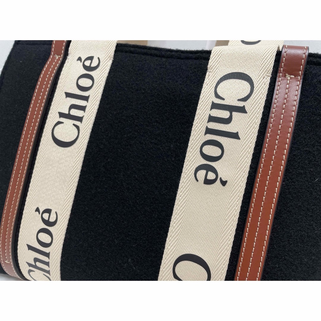 Chloe(クロエ)のクロエ Chloe WOODY トートバッグ レザー フェルト  ブラック レディースのバッグ(トートバッグ)の商品写真