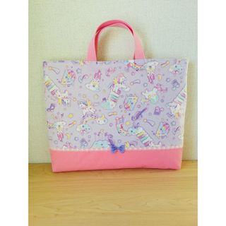 可愛い【ユニコーン柄パープル&ピンク】 ★レッスンバッグ★(バッグ/レッスンバッグ)