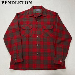 PENDLETONペンドルトンビンテージボタンダウンウールシャツ80s80年代茶-