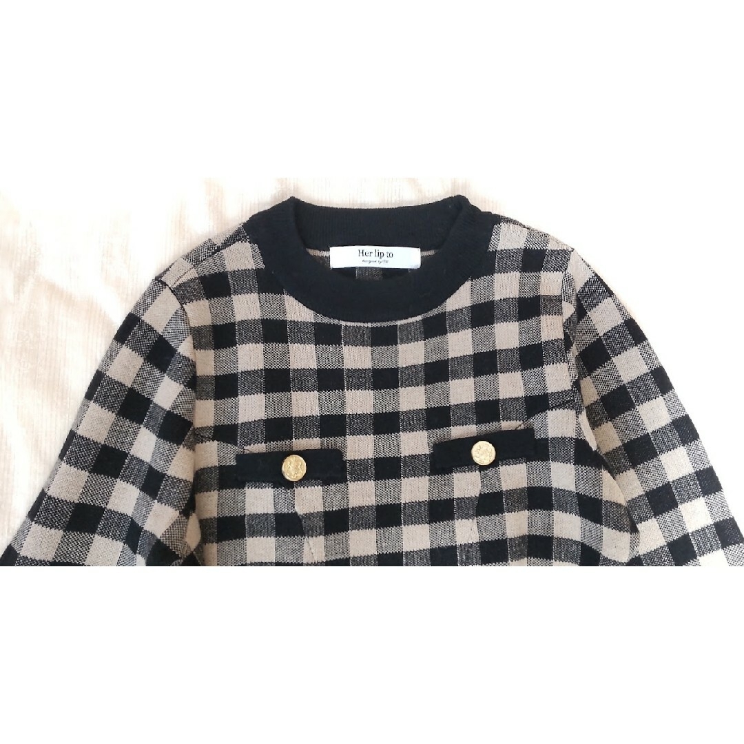 Her lip to - Plaid Jacquard Knit Dress Herliptoの通販 by Her lip to - Plaid Jacquard Knit Dress Herliptoの通販 by