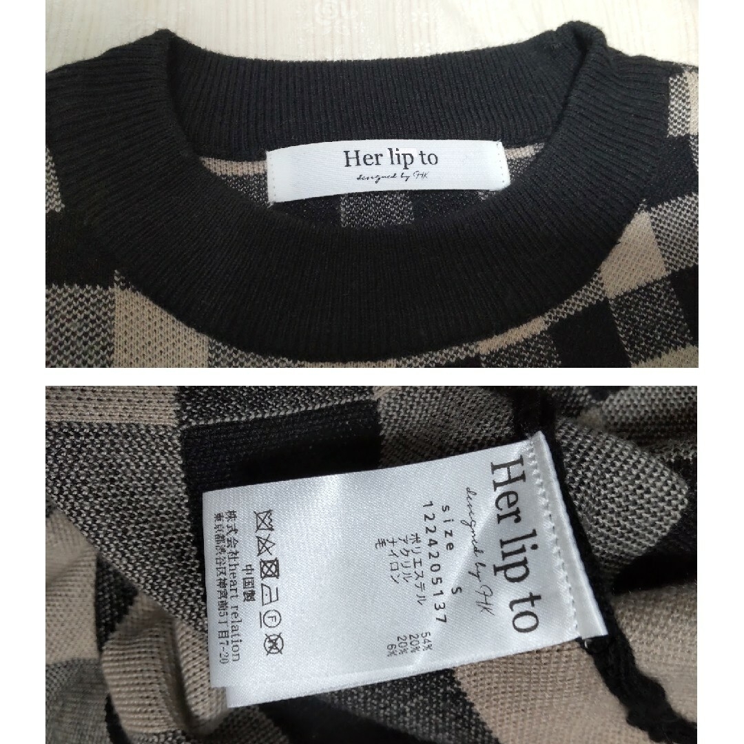Her lip to - Plaid Jacquard Knit Dress Herliptoの通販 by Her lip to - Plaid Jacquard Knit Dress Herliptoの通販 by