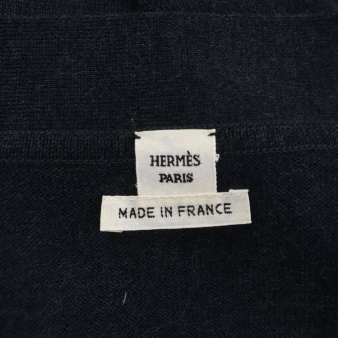 Hermes(エルメス)のエルメス レオパード切替 ニット カーディガン Vネック シルク混 長袖 42 レディースのトップス(カーディガン)の商品写真