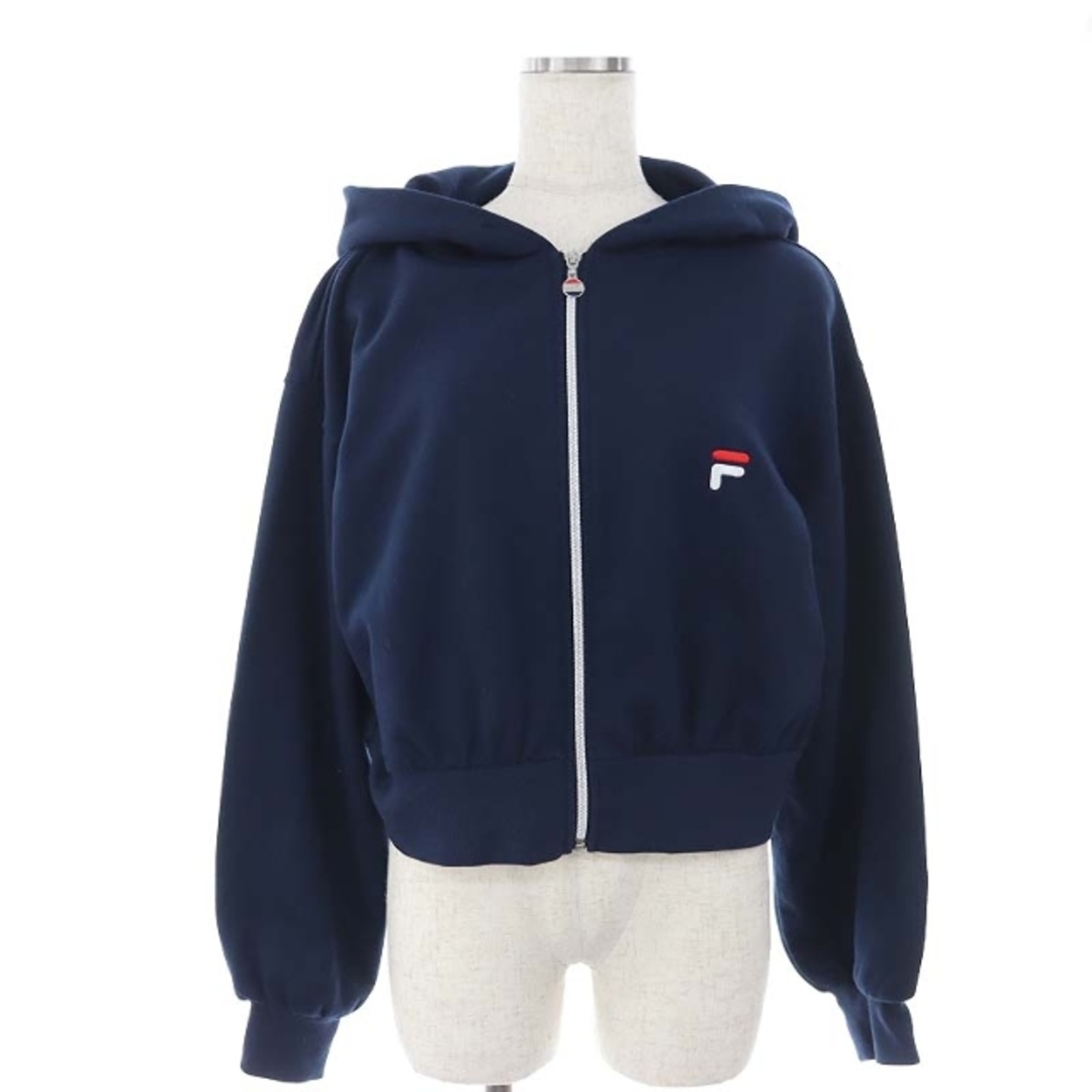 FILA(フィラ)のフィラ FILA ジップアップクロップドパーカー フード F 紺 ネイビー レディースのトップス(パーカー)の商品写真