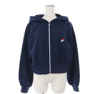 フィラ(FILA)のフィラ FILA ジップアップクロップドパーカー フード F 紺 ネイビー(パーカー)