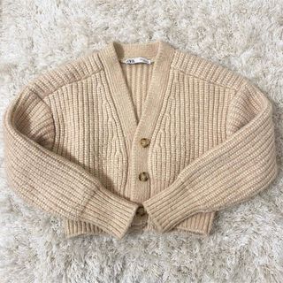 ザラ(ZARA)のZARA クロップドニットカーディガン(カーディガン)