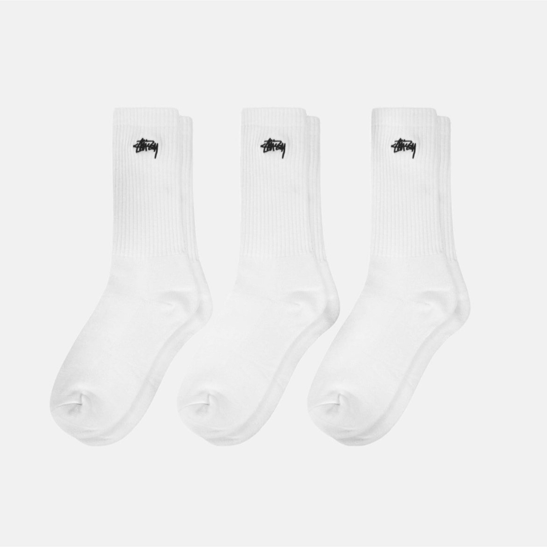 STUSSY(ステューシー)のstussy STOCK CREW SOCK バラ売り1足のみ 箱付き メンズのレッグウェア(ソックス)の商品写真