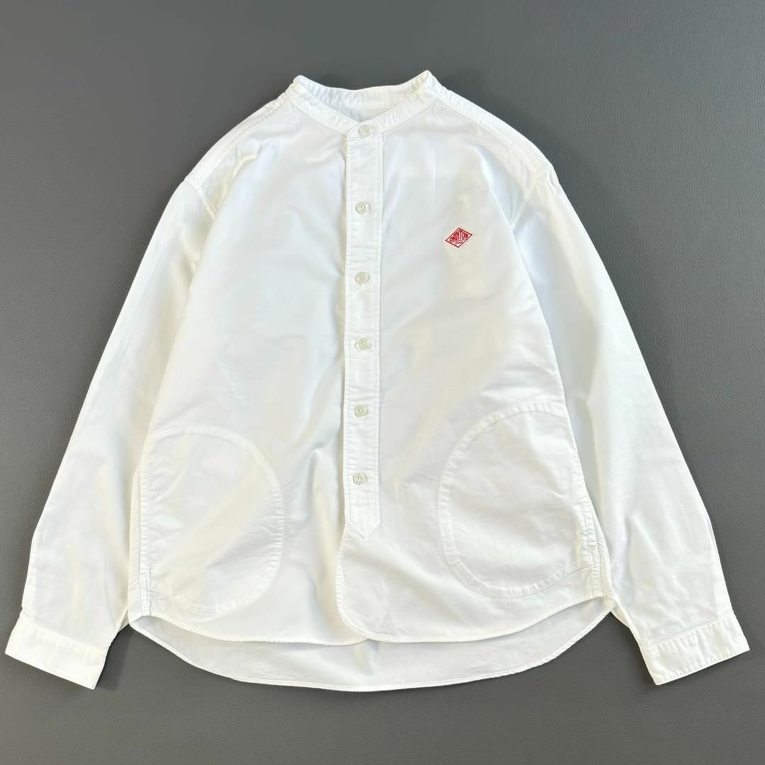 DANTON(ダントン)のダントン バンドカラー長袖シャツ ゆったりサイズ 白 サイズ34 ew6 レディースのトップス(シャツ/ブラウス(長袖/七分))の商品写真