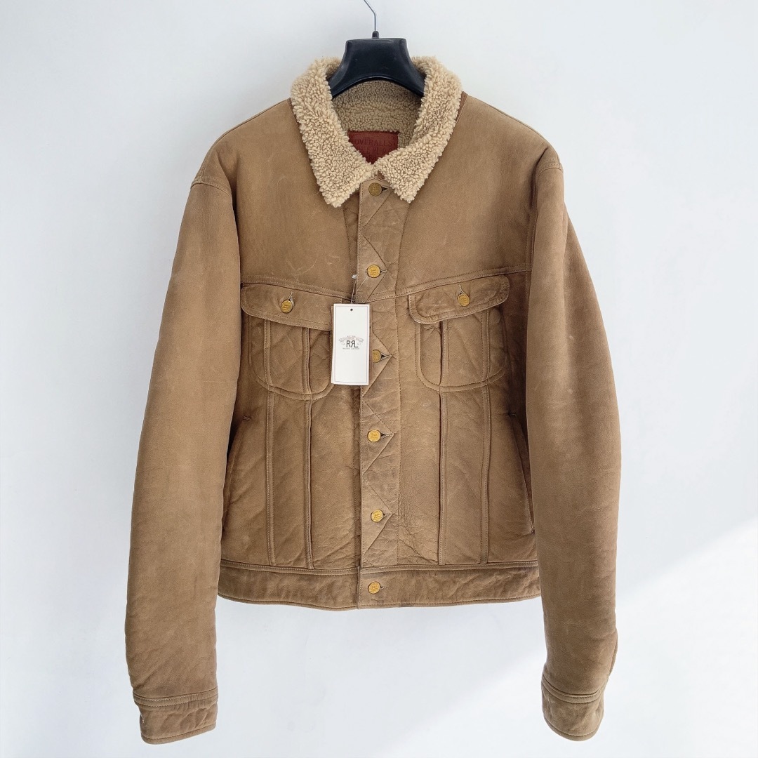 RRL(ダブルアールエル)の23FW RRL ダブルアールエル シアリング ジャケット レザー ムートン L メンズのジャケット/アウター(レザージャケット)の商品写真