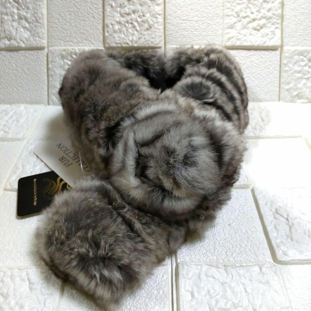 高級毛皮　チンチラ　ファー　マフラー レディースのファッション小物(マフラー/ショール)の商品写真