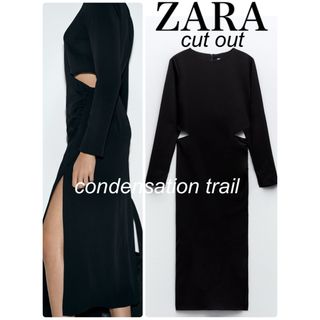 ザラ(ZARA)の匿名配送　新品　ZARA 今季　2024 ロングワンピース　XS 小さいサイズ(ロングワンピース/マキシワンピース)