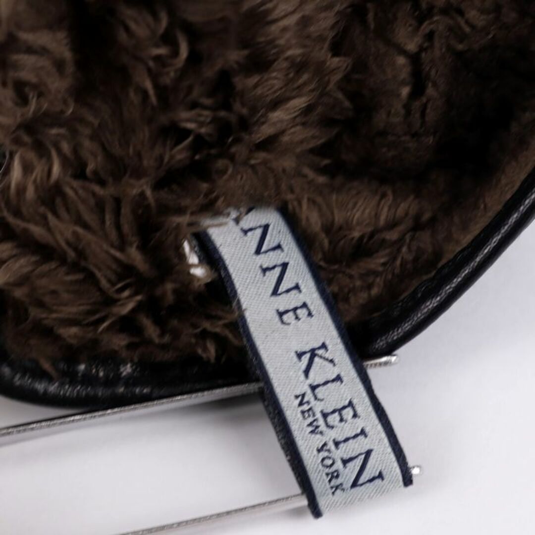 ANNE KLEIN(アンクライン)のアンクライン 手袋 グローブ レザー ボア ブランド 小物 レディース ブラック ANNE KLEIN レディースのファッション小物(手袋)の商品写真