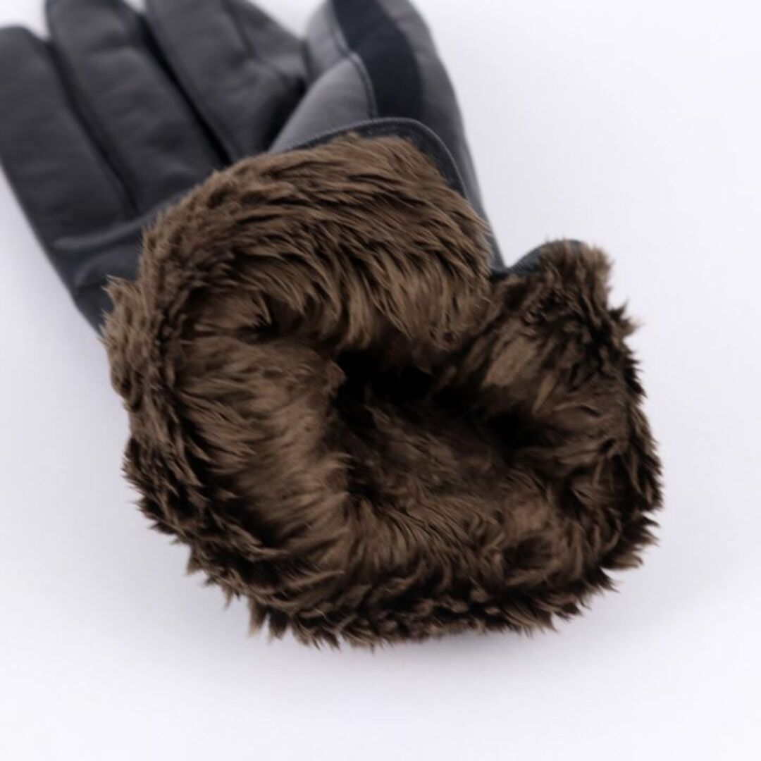 ANNE KLEIN(アンクライン)のアンクライン 手袋 グローブ レザー ボア ブランド 小物 レディース ブラック ANNE KLEIN レディースのファッション小物(手袋)の商品写真