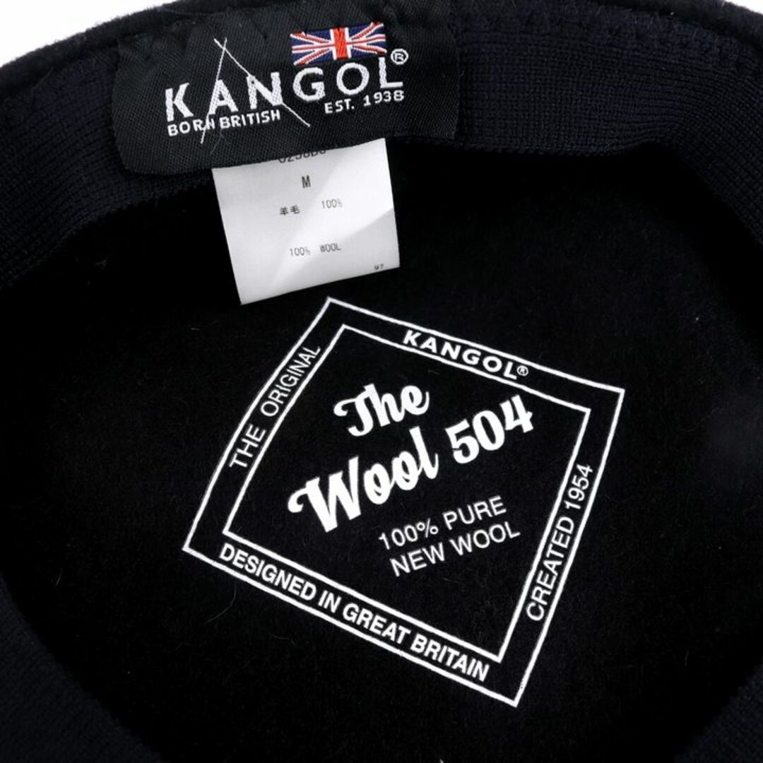 KANGOL(カンゴール)のカンゴール ハンチング Wool 504 ウール100％ ブランド キャップ 帽子 メンズ Mサイズ ブラック KANGOL メンズの帽子(ハンチング/ベレー帽)の商品写真