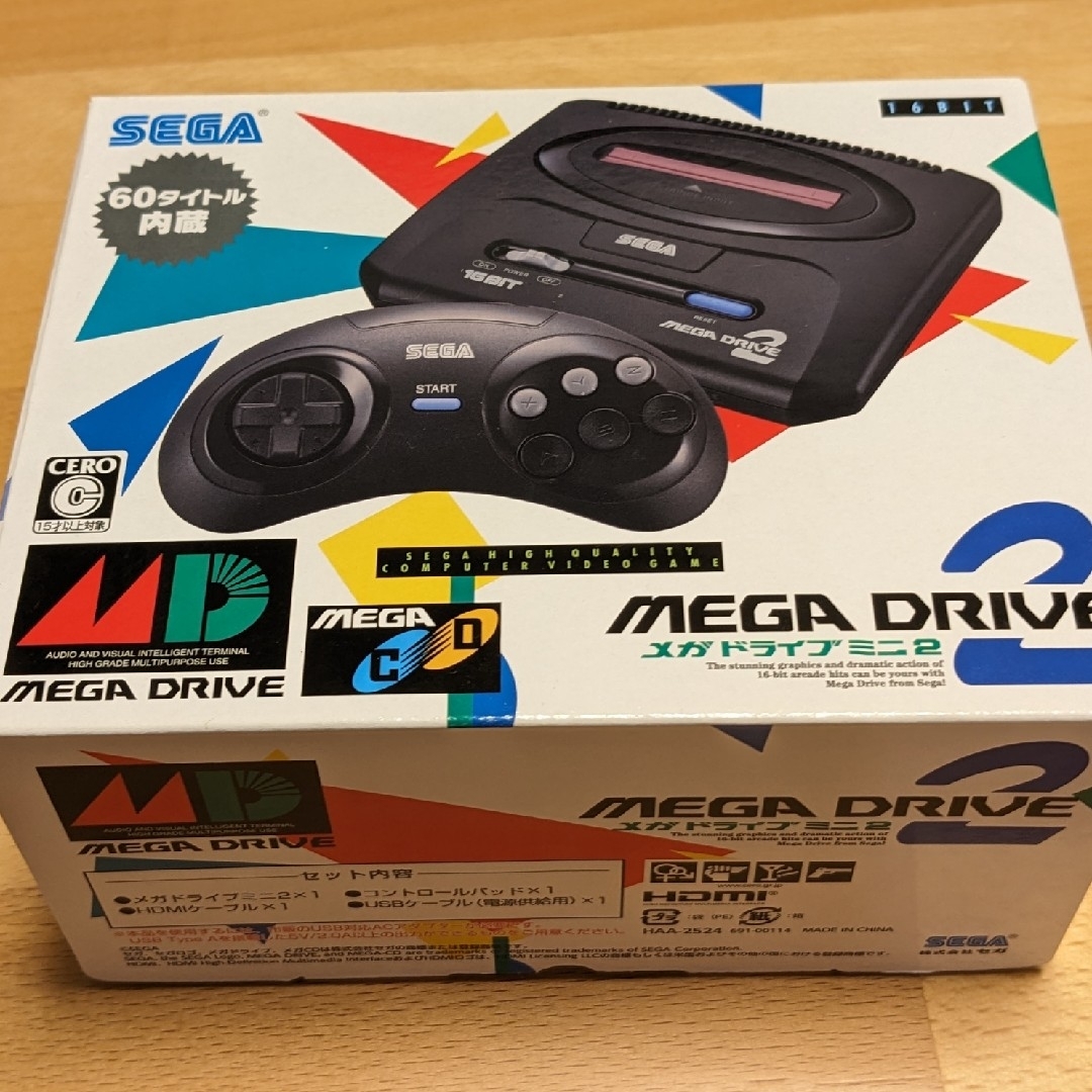 SEGA(セガ)の（匿名・送料込）未使用メガドライブミニ2 HAA-2524 エンタメ/ホビーのゲームソフト/ゲーム機本体(家庭用ゲーム機本体)の商品写真