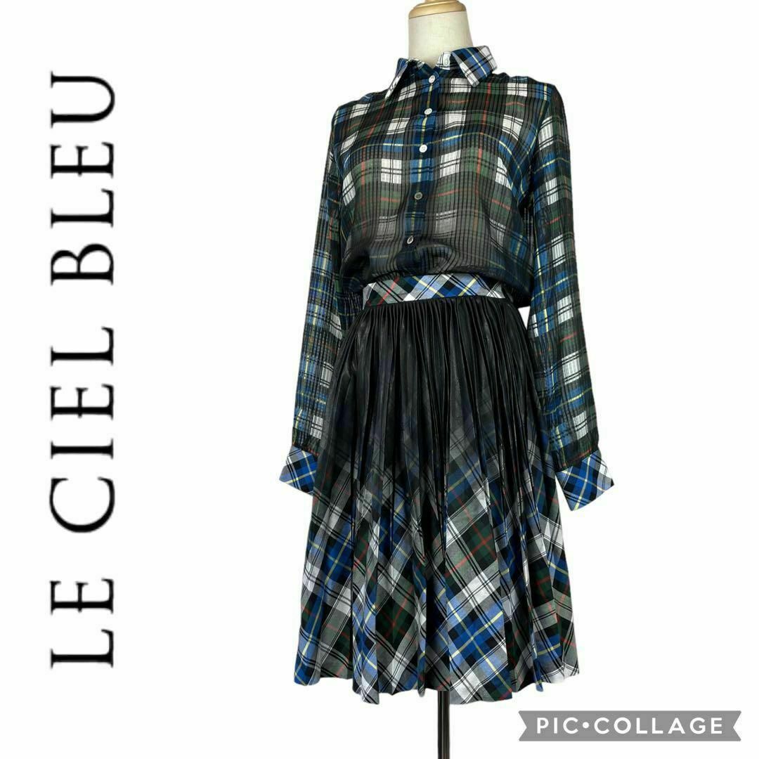 LE CIEL BLEU - 【美品】ルシェルブルー☆シャツワンピース☆プリーツ ...