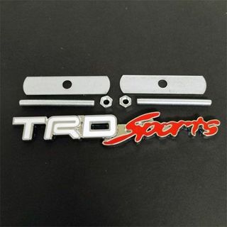 トヨタ(トヨタ)のTRD SPORTS フロントグリル用エンブレム　 ホワイト　１枚(車外アクセサリ)