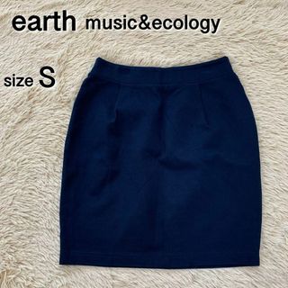 アースミュージックアンドエコロジー(earth music & ecology)のアースミュージックアンドエコロジー　タイトスカート ミニ ストレッチ 紺(ミニスカート)