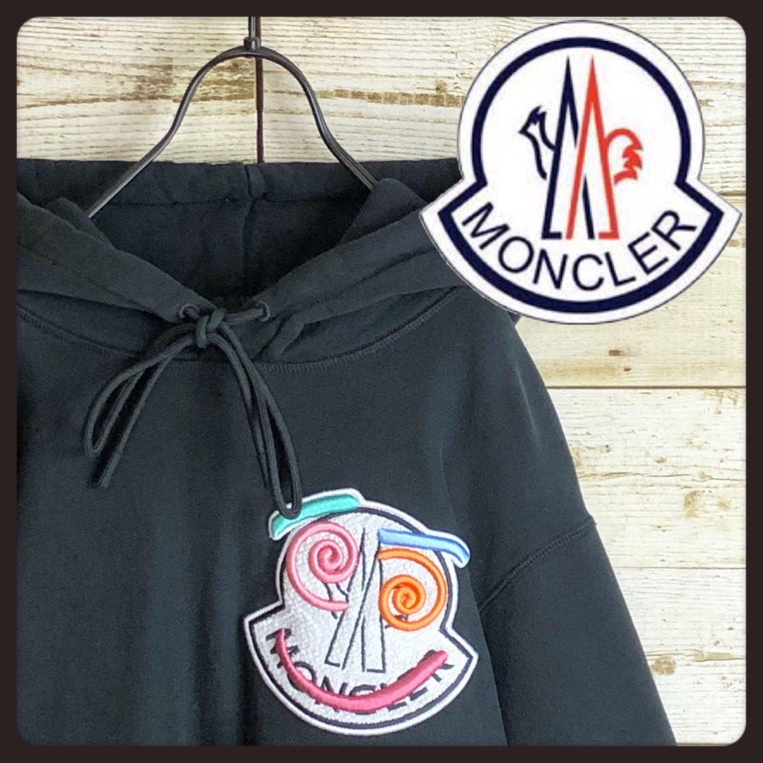 お洋服のかーるMONCLER モンクレール パーカー ビック ロゴ入り 美品