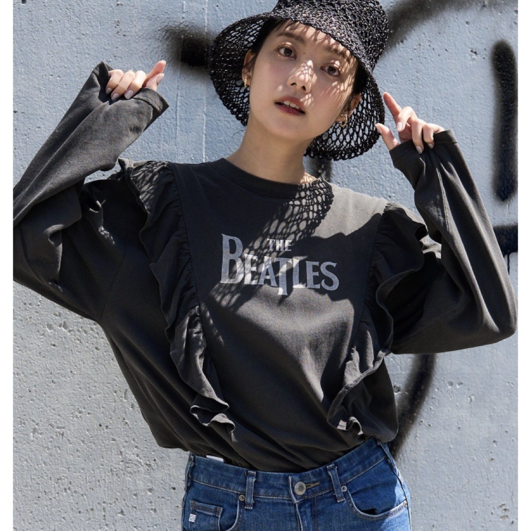 FREAK'S STORE(フリークスストア)の試着のみ【FREAK'S STORE】THE BEATLES フリルロンＴ レディースのトップス(カットソー(長袖/七分))の商品写真