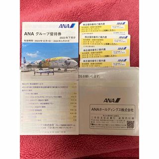 エーエヌエー(ゼンニッポンクウユ)(ANA(全日本空輸))のANA 株主優待券 4枚　グループ優待冊子1  匿名配送(航空券)