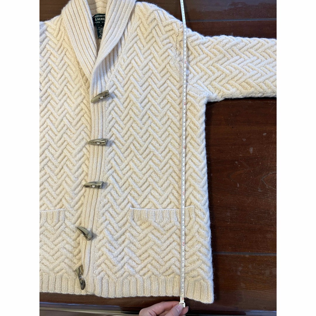 Ralph Lauren(ラルフローレン)のラルフローレン　ニットコート　厚手　白　ニット　ガウン　コート　カーディガン レディースのジャケット/アウター(ニットコート)の商品写真