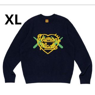 ヒューマンメイド(HUMAN MADE)のHUMAN MADE KAWS Made Knit Sweater Navy(ニット/セーター)