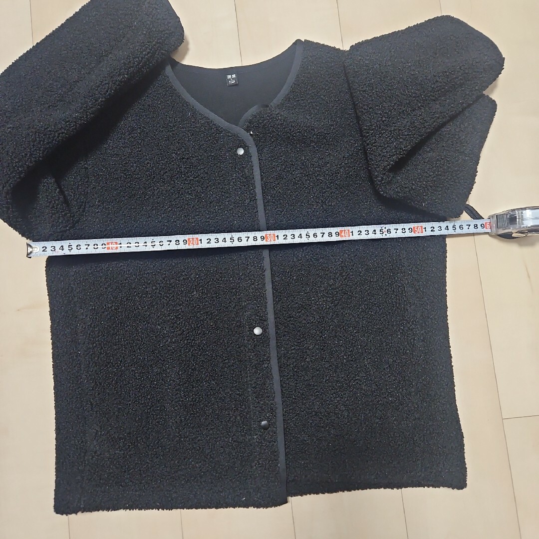 UNIQLO(ユニクロ)のユニクロコート　ボア　フリース　セーター　ニット　ケーブル編み　レディースL レディースのトップス(ニット/セーター)の商品写真