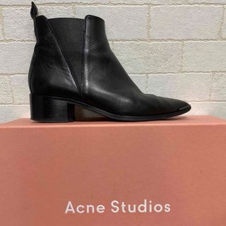 アクネストゥディオズ(Acne Studios)の【Acne Studios】レザーアンクルショートブーツ 黒 36 (ブーツ)