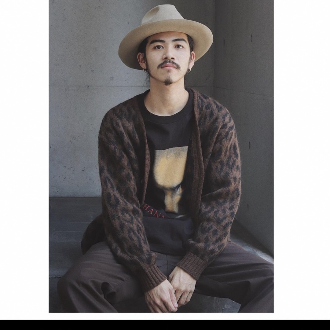 レア　ワコマリア　LEOPARD HEAVY MOHAIR CARDIGAN