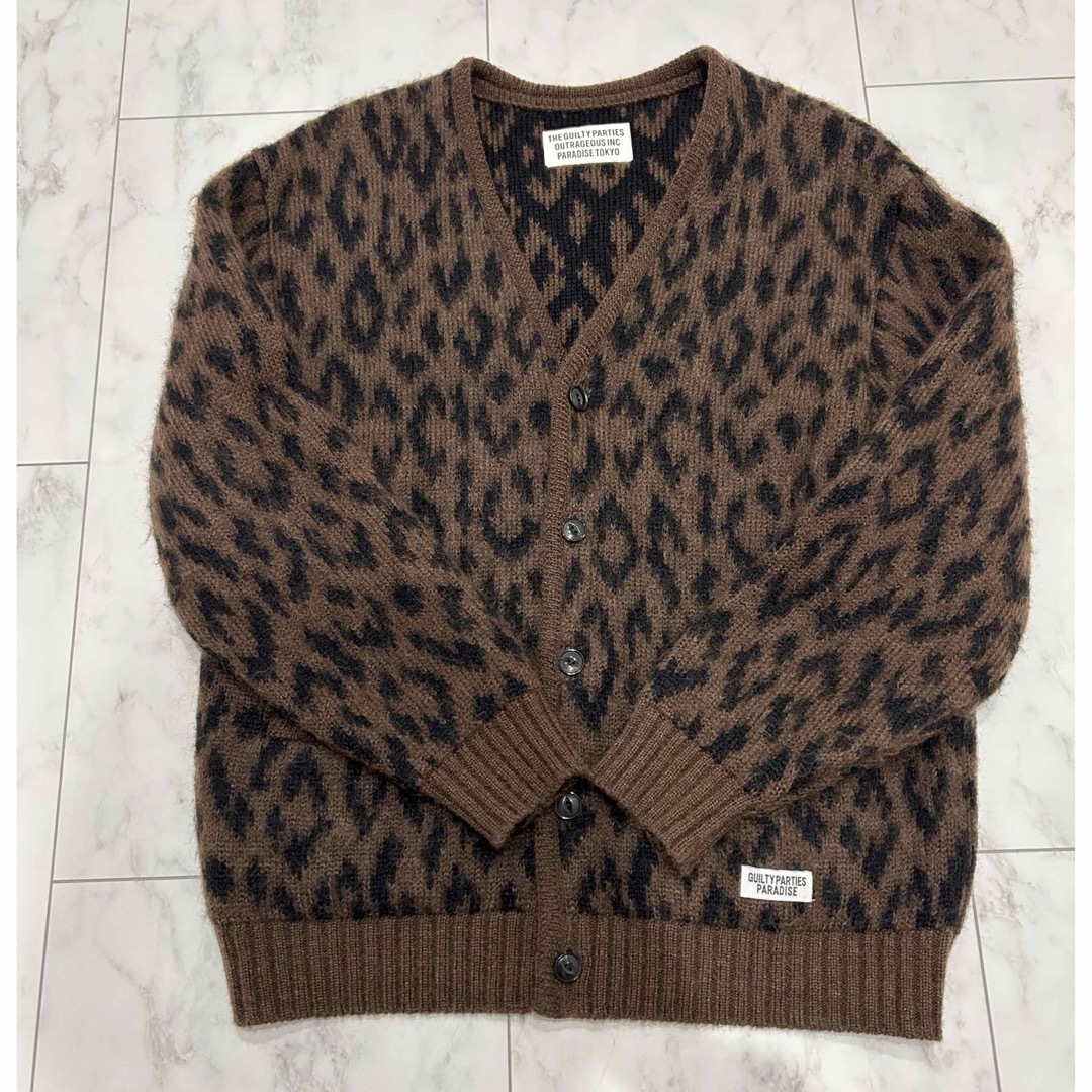 レア　ワコマリア　LEOPARD HEAVY MOHAIR CARDIGAN