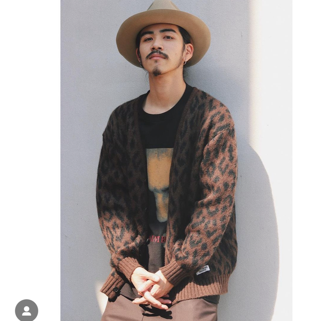 レア　ワコマリア　LEOPARD HEAVY MOHAIR CARDIGAN