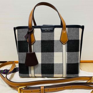 トリーバーチ(Tory Burch)の美品　トリーバーチ　ショルダー　バッグ　ギンガムチェック　2way(ハンドバッグ)