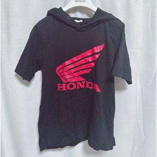 ジーユー(GU)の【GU×HONDA】ホンダ/キッズ/フード付きTシャツ/ブラック【140cm】(Tシャツ/カットソー)