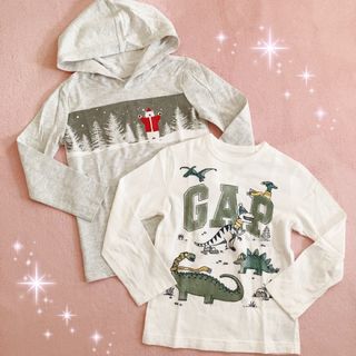 ベビーギャップ(babyGAP)の☆baby GAP＆OLD NAVY☆恐竜＆クマ 冬デザイン☆ロンT2枚セット☆(Tシャツ/カットソー)