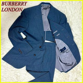 バーバリー(BURBERRY)の【極美品】バーバリーロンドン スーツセットアップ グレー ウール A4 S〜M(セットアップ)