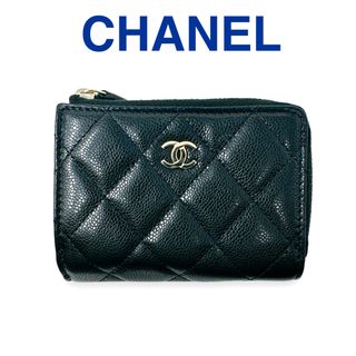 シャネル(CHANEL)のシャネル 3つ折り財布 AP3177 マトラッセ スモールウォレット 黒 L字(財布)