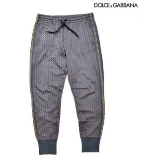 美品 DOLCE&GABBANA ドルチェ&ガッバーナ パンツ サイズ:44 23SS DGジャガード サイドテープ グレンチェック ストレッチ ウール イージー トラックパンツ GVWNHT GF581 グレー ブルー ミントグリーン イタリア製 ボトムス ズボン【メンズ】