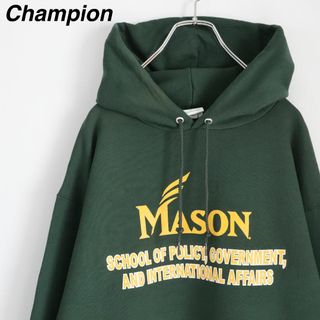 チャンピオン(Champion)の【ジョージメイソン大学】チャンピオン／パーカー　刺繍ロゴ　ビッグロゴ　MASON(パーカー)