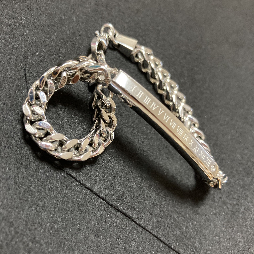 【中古】SLEEK(S.STEEL)ブレスレット     メンズ レディース メンズのアクセサリー(ブレスレット)の商品写真