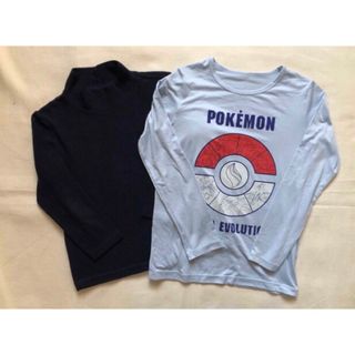 ユニクロ(UNIQLO)のキッズ　UNIQLOフリースタートルネック120＆ポケモンカットソー130(Tシャツ/カットソー)