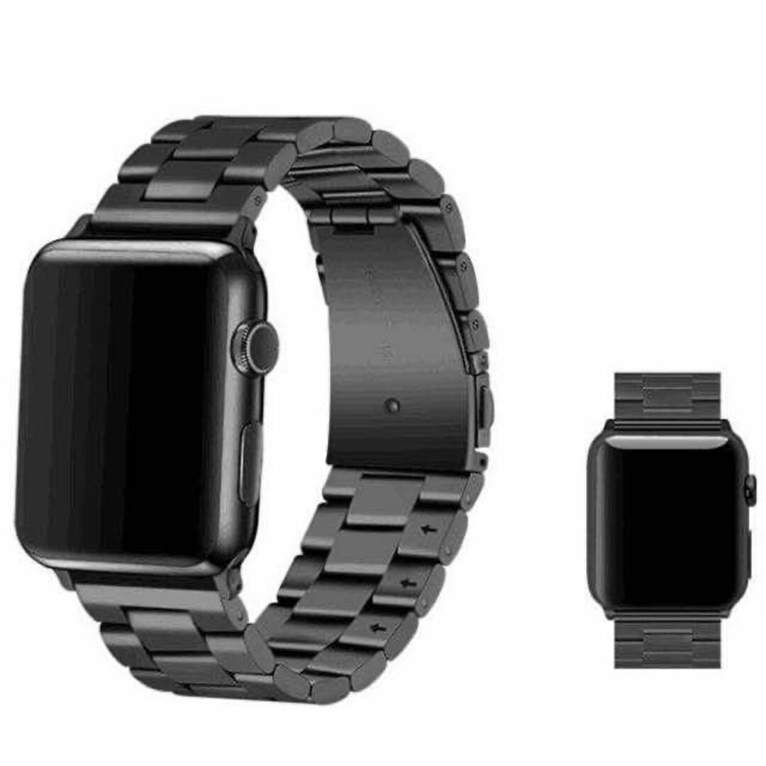 Applewatchアップルウォッチ バンド 44mm ステンレス ブラックの通販